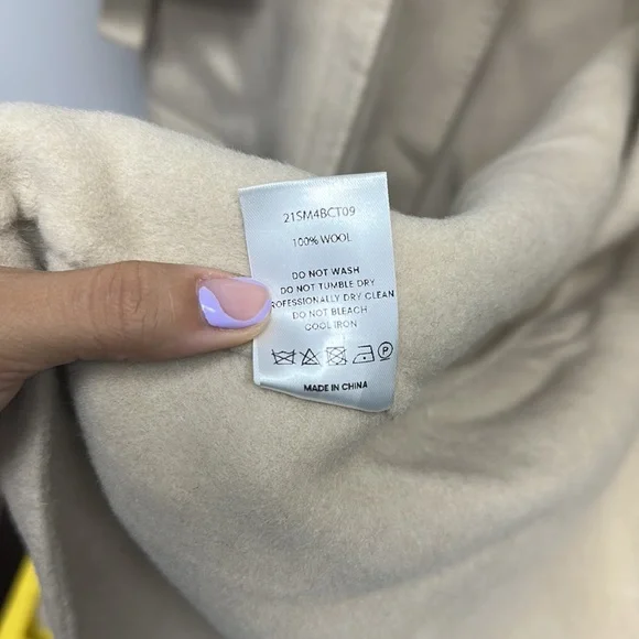 Silk Maison Oversized Beige 100% Wool trench Coat - Picture 13 of 15